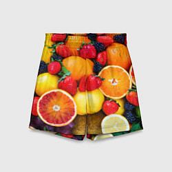 Шорты детские Мультифрукт, цвет: 3D-принт