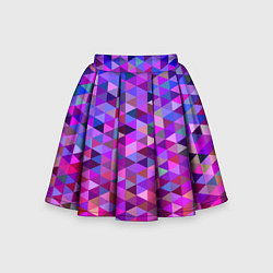 Юбка-солнце для девочки Треугольники мозаика пиксели цвета 3D-принт — фото 1
