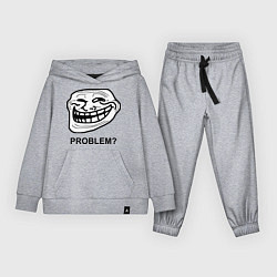 Костюм хлопковый детский Trollface. Problem? Проблемы?, цвет: меланж