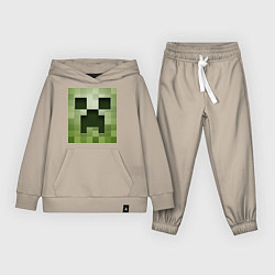 Костюм хлопковый детский Мinecraft creeper, цвет: миндальный