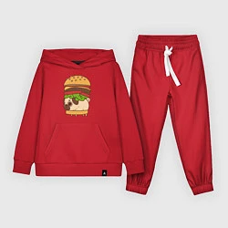 Костюм хлопковый детский Мопс-бургер, цвет: красный