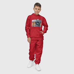 Костюм хлопковый детский Ретро фотокамера, цвет: красный — фото 2