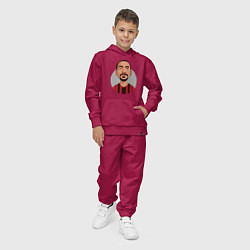 Костюм хлопковый детский Златан - Милан, цвет: маджента — фото 2