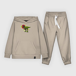 Костюм хлопковый детский Самурайрус динозавр самурай, цвет: миндальный