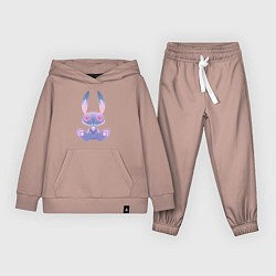Костюм хлопковый детский Кролик синий, цвет: пыльно-розовый
