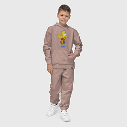 Костюм хлопковый детский Барт Симпсон - единорог, цвет: пыльно-розовый — фото 2