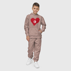 Костюм хлопковый детский Сердце - Тунис, цвет: пыльно-розовый — фото 2