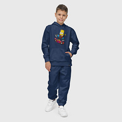 Костюм хлопковый детский Барт Симпсон - крутой скейтбордист, цвет: тёмно-синий — фото 2