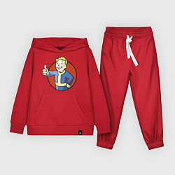 Костюм хлопковый детский Vault boy like, цвет: красный