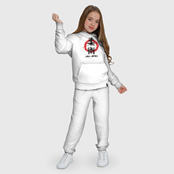 Костюм хлопковый детский Jiu jitsu red splashes logo, цвет: белый — фото 2