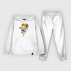 Костюм хлопковый детский Боец Барт Симпсон - чёрный пояс, цвет: белый