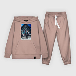 Костюм хлопковый детский Stray Kids Thunderous, цвет: пыльно-розовый