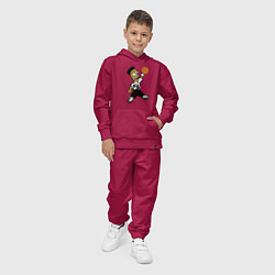 Костюм хлопковый детский Bart Jordan Simpson, цвет: маджента — фото 2