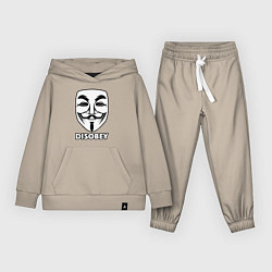 Костюм хлопковый детский Guy Fawkes - disobey, цвет: миндальный