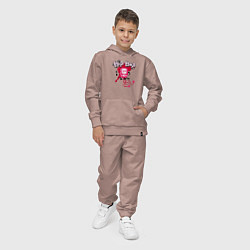 Костюм хлопковый детский Граффити хип-хоп плеер с наушниками, цвет: пыльно-розовый — фото 2