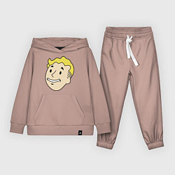 Костюм хлопковый детский Vault boy head, цвет: пыльно-розовый
