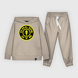 Костюм хлопковый детский Golds GYM, цвет: миндальный