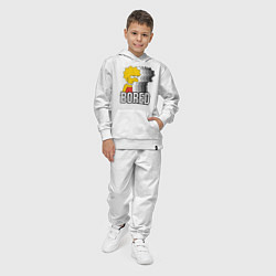 Костюм хлопковый детский Лиза Симпсон - bored, цвет: белый — фото 2