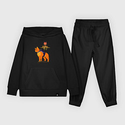 Костюм хлопковый детский Stray - cat logo, цвет: черный