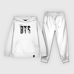 Костюм хлопковый детский BTS logo, цвет: белый