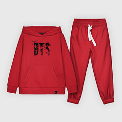 Костюм хлопковый детский BTS logo, цвет: красный