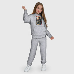 Костюм хлопковый детский Самурай кот, цвет: меланж — фото 2