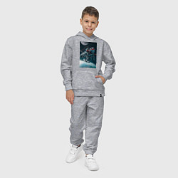 Костюм хлопковый детский Космонавт над землей, цвет: меланж — фото 2