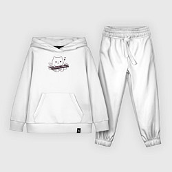 Костюм хлопковый детский Аниме Бонго кот, цвет: белый