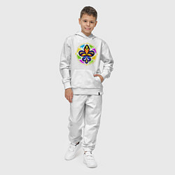 Костюм хлопковый детский Гербовая лилия в цветовой абстракции, цвет: белый — фото 2