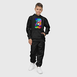 Костюм хлопковый детский Акварельный Пикачу - поп-арт, цвет: черный — фото 2