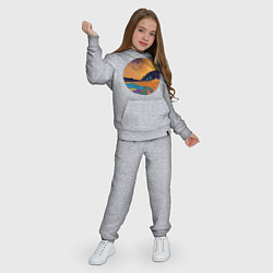 Костюм хлопковый детский Пейзаж в стиле Густава Климта, абстракция, цвет: меланж — фото 2