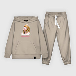 Костюм хлопковый детский Lisa Blackpink, цвет: миндальный