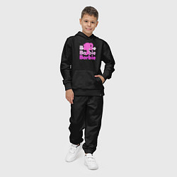 Костюм хлопковый детский Логотип Барби объемный, цвет: черный — фото 2