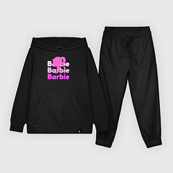 Костюм хлопковый детский Логотип Барби объемный, цвет: черный