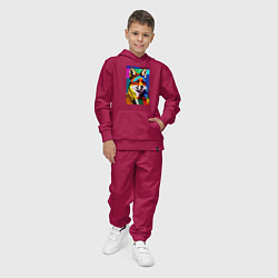 Костюм хлопковый детский Лиса в стиле поп-арт, цвет: маджента — фото 2