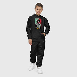Костюм хлопковый детский Девчонка на фоне флага - Италия - поп-арт, цвет: черный — фото 2
