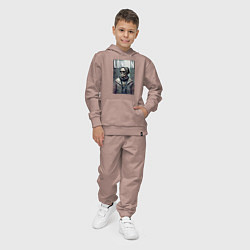 Костюм хлопковый детский Модный чувак из Лондона - нейросеть, цвет: пыльно-розовый — фото 2