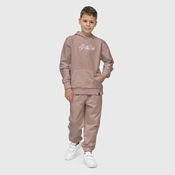 Костюм хлопковый детский Стрей Кидс logo, цвет: пыльно-розовый — фото 2