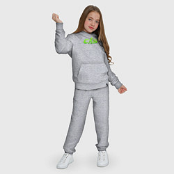 Костюм хлопковый детский CS2 green logo, цвет: меланж — фото 2
