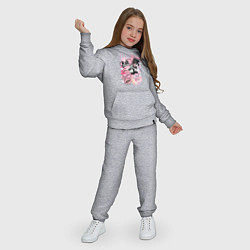 Костюм хлопковый детский Blackpink коллаж, цвет: меланж — фото 2