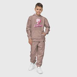 Костюм хлопковый детский Барби - объемная фигурка, цвет: пыльно-розовый — фото 2
