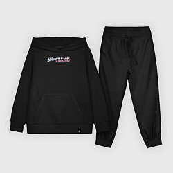 Костюм хлопковый детский Newjeans logo, цвет: черный