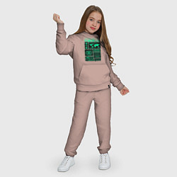 Костюм хлопковый детский Cyberpunk streetwear, цвет: пыльно-розовый — фото 2