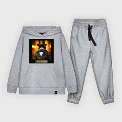 Костюм хлопковый детский Кот в цилиндре: вы гангстеры? нет, мы русские, цвет: меланж