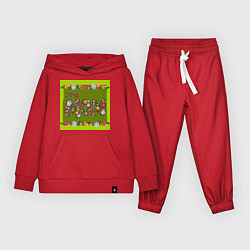 Костюм хлопковый детский Цветы и листья: for mom, цвет: красный