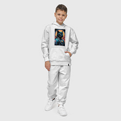 Костюм хлопковый детский Пантера бравый космонавт - нейросеть, цвет: белый — фото 2