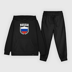 Костюм хлопковый детский Russian flag, цвет: черный