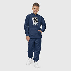 Костюм хлопковый детский Zenless zone zero лого, цвет: тёмно-синий — фото 2