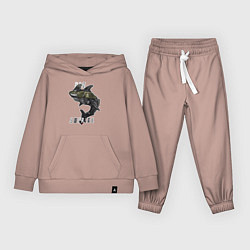 Костюм хлопковый детский Мото животное, цвет: пыльно-розовый