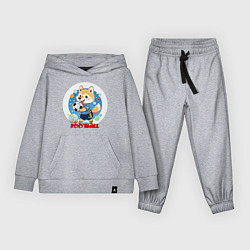 Детский костюм Круглый стикер футболист